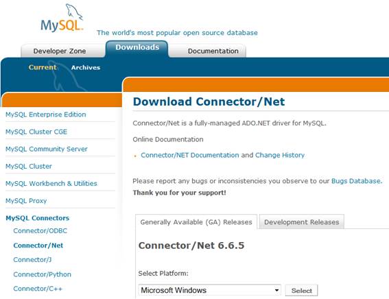 mysql connector for visual studio 2010 free download